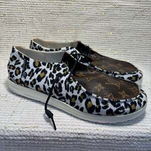 Hey Dude Women's Wendy Leopard Sparkle Shoes